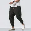 メンズパンツ幼児ギフトズボンのリネン男性ポケット付きコットンドローストリングエラスティックミッドウエストソリッドカジュアルメンズパンツマンズ