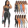 2023 Designer Womens Summer Tracksuits Sleeveless Line Fashion Slim Sexy Two Piece Pants Set Joggings Suit 5 Colours