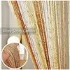 Curtain & Drapes Shiny Tassel String Door Luxury Valance Line Curtains Solid Color Window Room Divider Cortinas 100x200cmCurtain