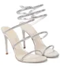 Sexy Designer Ladies Stiletto High- Sandals Rhinestone Snake Wrap Heel Sandalss Fairy Wind 2022 Summer New Fashion Roman Women's Shoes Ankle Wrap Around