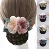 Ladies Ribbon Flower Hairgrips Crystal Headband Crochet Bun Net Snood Bow Hair Clips for Women Wedding Hair Accessories