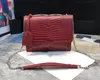 2022 Bolsos de hombro de lujo para mujeres Bolsos Mujeres Diseñadores de lujo Bolso de cuero genuino con letras Cadenas de señora Bolsa de mensajero con patrón de cocodrilo