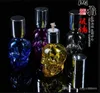 Crystal Skull Portable Alkohol Lamp Glass Hosah Rökning Rör Glas Gongs Oil Rigs Glass Bongs