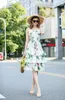 Women's Runway Dresses Spaghetti Staps Floral Printed Tiered Ruffles Elegant Fashion Midi Dresse Vestidos