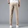 Spring Summer Business Pants Mężczyźni cienki formalny Slim Fit Classic Office Długość kostki Prosta swoboda spodni marka odzieży 220509