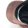 Chapeau octogonal d'art rétro Simple pour femmes, automne hiver décontracté à carreaux, bérets d'artiste de Style britannique, chapeaux en coton pour femmes J220722