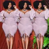 Damesjurk sexy bodycon gedrapeerde hoge taille vintage paarse jurken vallen lange mouw plus size rok groothandel druppel 220511