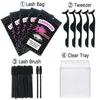 Falska ögonfransar Hela PinkWhiteBlack Eyelash Packaging Väska med Lashwood Sticker Lash Trays Borla pincett Applicator för SE1758919