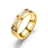 Diamond Ranke Heafic Steel Groove Ring Gold Overagement Wedding Rings Band для мужчин Женщины Мода Ювелирные Изделия