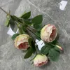 Dekoracyjne kwiaty wieńce realistyczne sztuczne kwiaty gałąź do domu 4 głowa sztuczna róża deco bukiet ślubny bukiet ślubny pokój ślubny d