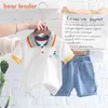 Bear Leader Summer Baby Boy Clothes Print T-shirt Tops Pants 2pcs Suit Tracksuit Summer Casual Clothes Set Boys Clothing Sets G220509