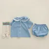 Clothing Sets Summer Baby Navy Collar Clothes Set Kids Girls Short Sleeve Denim Tops Shorts 2pcs Suit Cute Boy Outfitsclothing