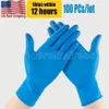 Blue Nitrile Disposable Gloves Powder Free Non Latex pack of 100 Pieces gloves Anti-skid anti-acid gloves FY9518 ss0112