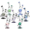 Bong d'acqua in vetro colorato Beaker Bong Recycler Tubi di cera per tubi inebrianti dab rig oil rigs 14.4mm accessori per fumatori narghilè per unghie al quarzo