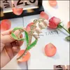 Haarspangen Barrettes Ins Verkauf Sommer 10,5 cm Süße Spitze Clip Krallen Hochwertige Metall Epoxy Blume Hai Zubehör Drop Lieferung DHY9V