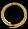 5mm Hip hop snake bone chain 18K Gold Plated Necklaces 60cm