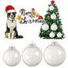 Party Decoration 10st Transparent Christmas Ball Plast Baubles Clear Fillable Xmas Tree Hanging Ornament Decor Toys 2022 Year Decorations