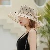 Cappelli larghi sole per donne fiorire berrette da sposa estate femminile eleganti floreali UV 2022 Fashion Fashion Hatwidewidewide Davi22