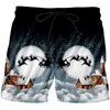 Winter Christmas 3D Man Animal Printed Moon And Elk Harajuku Mens Selling 6XL Shorts 220623