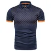 Chemise à manches courtes contraste couleur Polo vêtements été Streetwear décontracté mode hommes hauts 220616