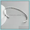 Wedding Bracelets Jewelry Stainless Steel Open Cuff Bracelet Bangels Friendship Personalized Letter Initial You Are Loved Jewellry Drop Deli