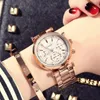 Armbandsur 2022 Top Guou Brand Fashion Real 3 Eyes Work Rose Gold Steel Quartz Kvinnor Ladies Armbandsur Armband Kalender Japan Movt Clock