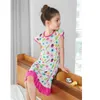 Tjejklänningar Baby Girls Dress 3d Cartoon Print Kids Princess Kostymer Sommarfödelsedagsfest Casual Toddler Pajamas Barn Vestidos