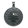 Collane con pendente Unisex Acciaio inossidabile 316L Star Ride To Live Skull Black ChainPendant