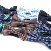 Laço amarra sitonjwly adulto pincho conjunto de poliéster jacquard listrado bowtie boys grils baby baby personalizado logobow emel22