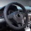Top Low Cowhide Car Steering Wheel Cover Wrap Geed Grip AntiSlip For 3738 Cm 145 " 15" Steering Wheel Decoration J220808