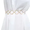 Ceintures en métal taille chaîne ceinture femmes robes dames or décoration grand anneau ceintures Emel22