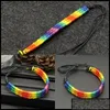 Charm armband smycken kimter lesbiska valentiner gåvor hbt flagga fläta handgjorda regnbågar gay stolthet armband kärlek delikat vänskap drop de