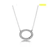 Brand Fashion Jewelry women Pan Family Circle Necklace Circular Halo Clavicle Chain329F8179383