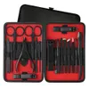 Dropshipping 18pcs Manicure Set Pedicure Tools Домохозяйство черная нержавеющая сталь Spoon Spoon Clipper