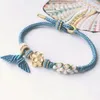 Fashion Whale Tail Armband Womens Multilayer Charm Rope Chain Armband Female Women Woven Style