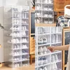 Clear 112pcs Shoe Box Set Foldable Storage Plastic Transparent Door Home Closet Organizer Case Shelf Stack Wholesale 220809