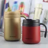 330 ml tasse de café tasse d'aspirateur thermos en acier inoxydable tasses d'eau gobelet avec couvercle de poignée et mélange à la cuillère 220509