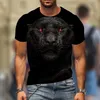 アニマルグラフィックメンズTシャツFierce Tiger 3D Tシャツ夏のカジュアルショートスリーブ - セラーファッショントップハイストリートストリートウェア220504