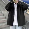 Laine mélangée pour hommes vêtements en laine simple boutonnage à manches longues col rabattu manteau automne hiver mâle pardessus coréen Harajuku veste T220810