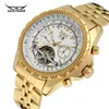 Wristwatches Luxury Gold Brand Automatic Tourbillion Stainless Steel Militry Watches Male Relogio MMasculino Mechanical Exquisite