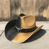 Berets Fashion Summer Women Men Hollow Western Cowboy Hat Dad Boater Sombrero Hombre Double Color Sunbonnet Sun Hatberets Oliv22