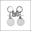 Party Favor Event Supplies Festive Home Garden Sublimation Couple Keychain Metal Letter Engraving Charm Heart-Shaped Key Ring Romantic Val