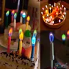 Geburtstagsparty-Zubehör, 6 Stück/Packung, Hochzeitstortenkerzen, sichere Flammen, Dessert-Dekoration, bunte Flamme, mehrfarbige Kerze