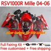 Moto-Verkleidungen für Aprilia RSV1000R Mille RV60 RSV-1000 RSV1000 R RR 04 05 06 Karosserie 160Nr
