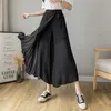 Women's Pants Capris Spring Summer Style Korean Women Pleated Chiffon 220823