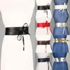 Belts Wide Streamer Bowknot Belt Women Pu Leather Soft Self Tie Wrap Total Length 2.5m Width 4cm All-matchBelts Smal22