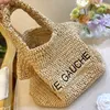 Sommer Stroh Tasche Eimer Gemüse Korb Frauen Rattan Gewebt Strand Taschen Casual Urlaub Reise Einkaufen Totes Geldbörse Schulter Handtaschen Großhandel brieftasche