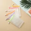 Cleaning Foam Mesh Bag Portable Hangable Soap Bags Bath Scrubbers Foams Meshs Colorful Ribbon Foaming Bag Bathroom Clean Supplies