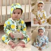 Baby Strampler Kinder Designer Kleidung Kind Zitrone Baumwolle bedruckte Bodys Sommer Casual Boutique Langarm Overalls Neugeborene Klettern Krabbeln Kleidung