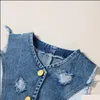 Kleding sets kinderen meisjes outfits kinderen denim vest topsandcowboy rokken 2 stks/set zomer mode babykleding z6 mxhome dhgbp